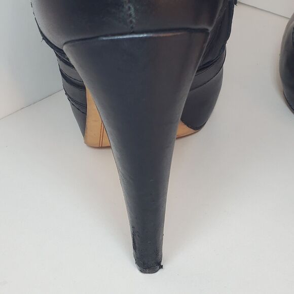 Sam Edelman Boots Womens Sz 9 Kenley High Heels Ankle Booties Black Leather Zip - Picture 9 of 13